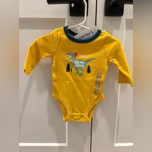 Carter's Yellow and Blue Dinosaur Bodysuit, 3mo NWT